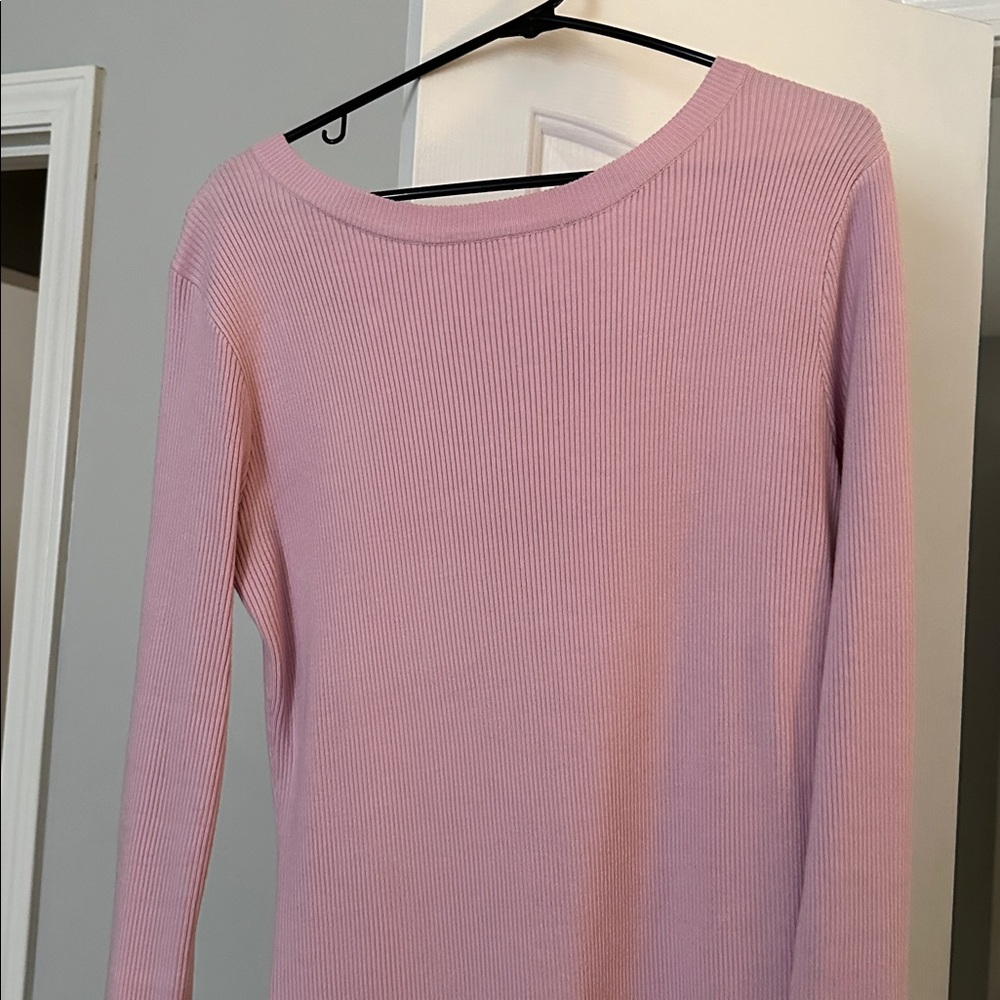 PinkBlush Ribbed Knit Bow Back Maternity Dress - Picture 6 of 10